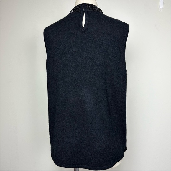 Sleeveless Black Embellished Sweater - Picture 7 of 9